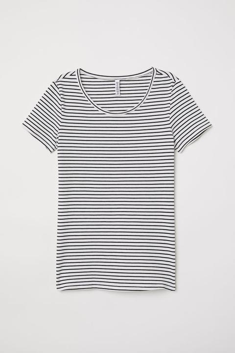 H & M - T-shirt In Jersey - Bianco