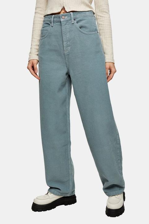 Teal Corduroy Baggy Jeans