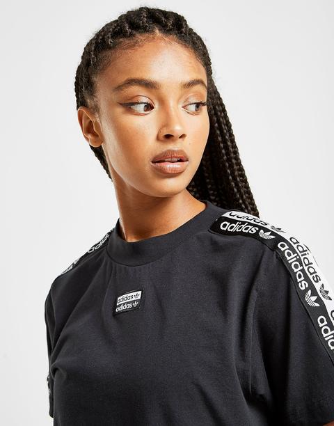 Tortuga fricción Actual Adidas Originals Tape Crop T-shirt - Black - Womens de Jd Sports en 21  Buttons