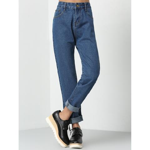 A Vita Alta Denim Blue Pant