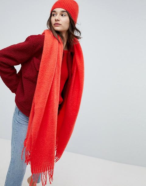 Weekday - Sciarpa In Mohair - Rosso