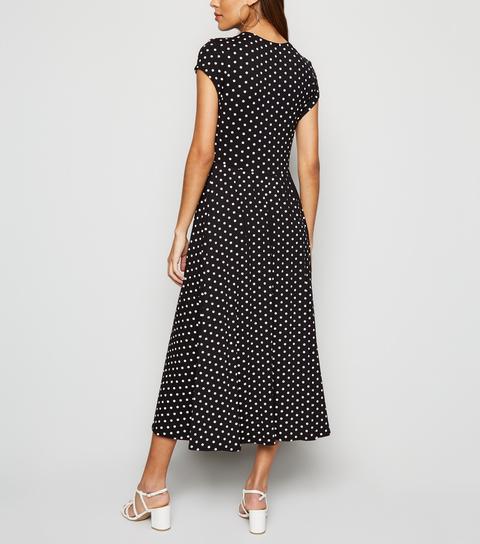 Black Spot Empire Midi Dress New Look