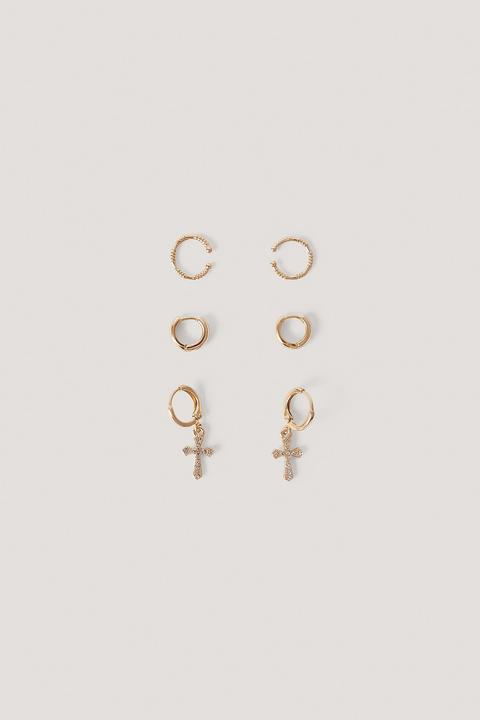 Na-kd Accessories Lot De Boucles D’oreilles Mini Croix - Gold