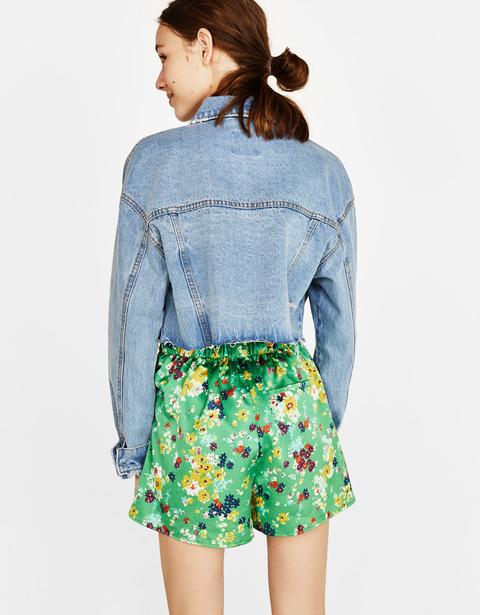 Shorts A Fiori Con Cintura