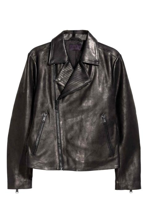 Giubbotto Biker In Pelle