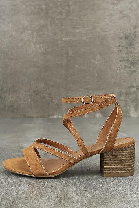 Madden Girl Leexi Chestnut Suede High Heel Sandals