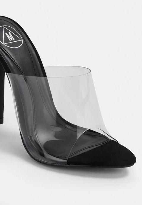 clear and black mules