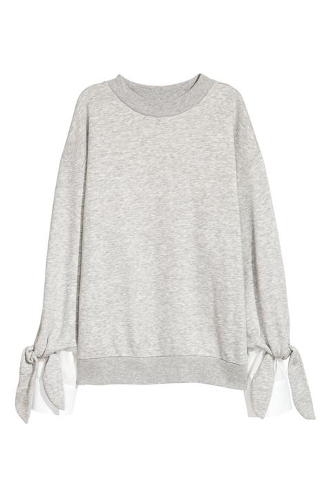 H & M - Felpa Con Code Annodate - Grigio