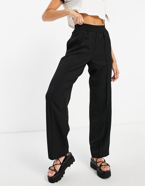 Pantalones Negros De Sastre De Sarga De Topshop