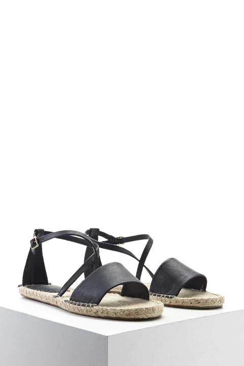 Faux Leather Espadrille Sandals