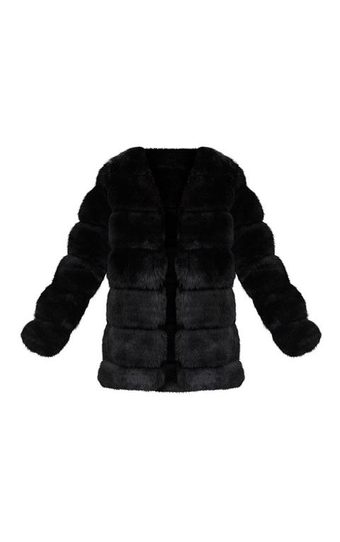 Black fur hotsell bubble coat