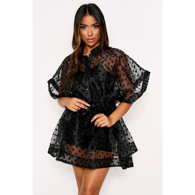 Polka dot sale organza shirt dress