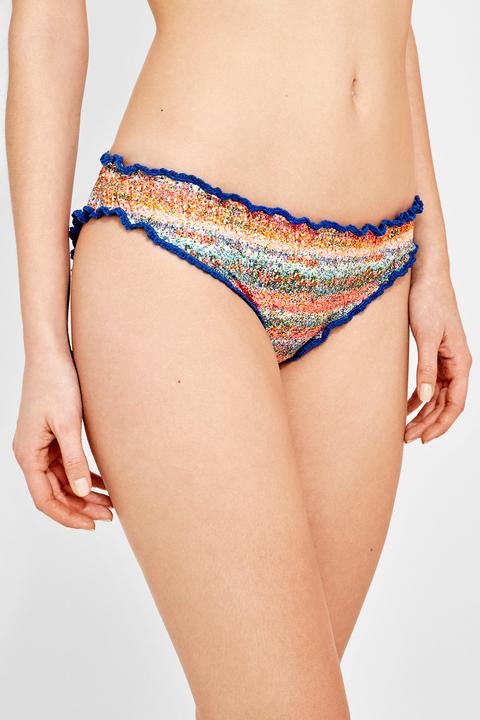 Braga Culotte De Bikini Estampada Con Crochet