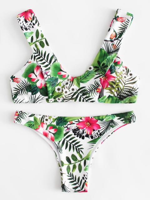 Tropical Print Bikini Set