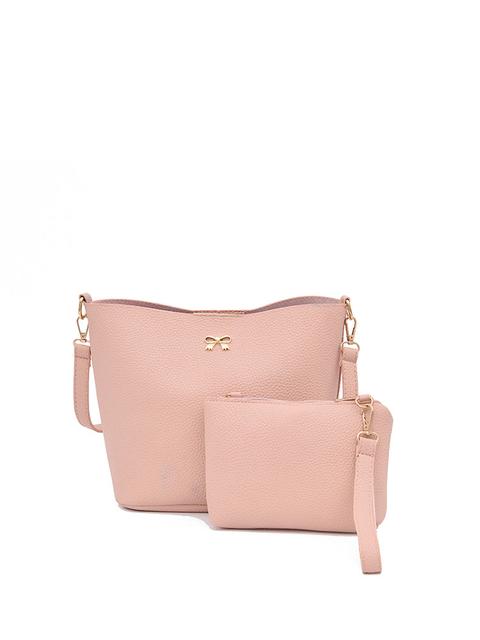 Metal Bow Detail Pu Combination Bag