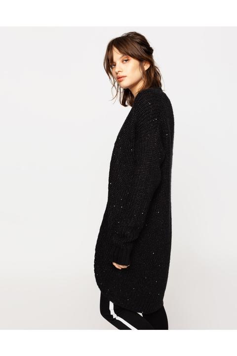 Cardigan Nero Con Strass