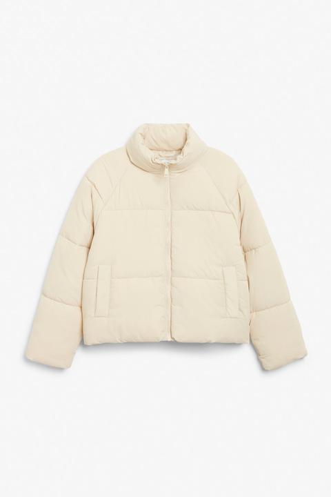 monki puffer jacket beige