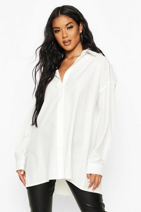 Womens Extreme Oversized Shirt - White - 6, White