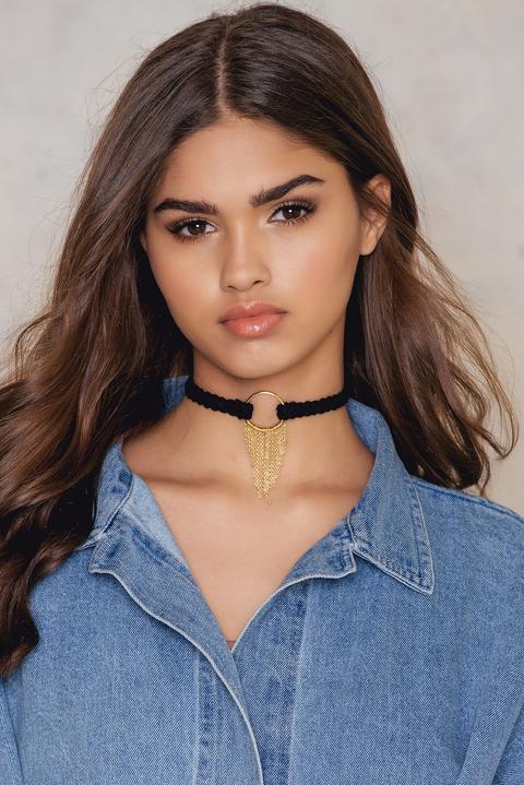 Suede Chains Pendant Choker