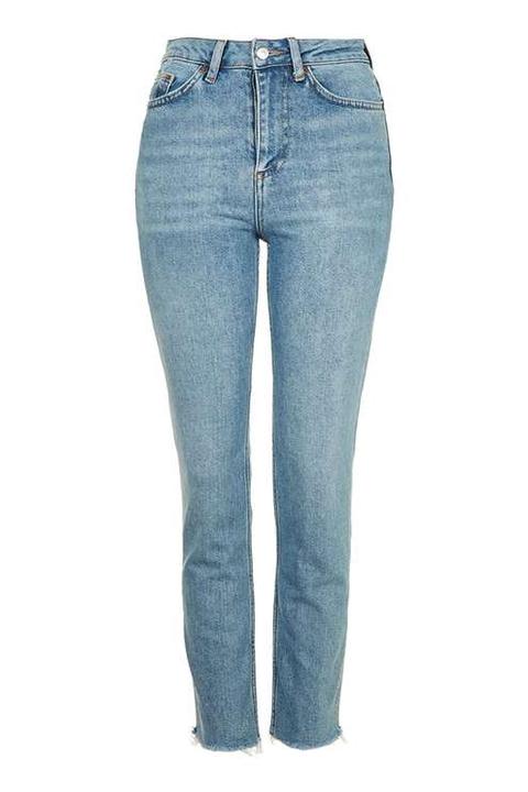 Moto Mid Blue Straight Jeans