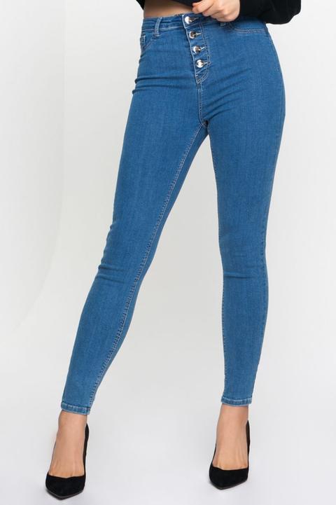 Jeans Vita Alta Blu Chiaro