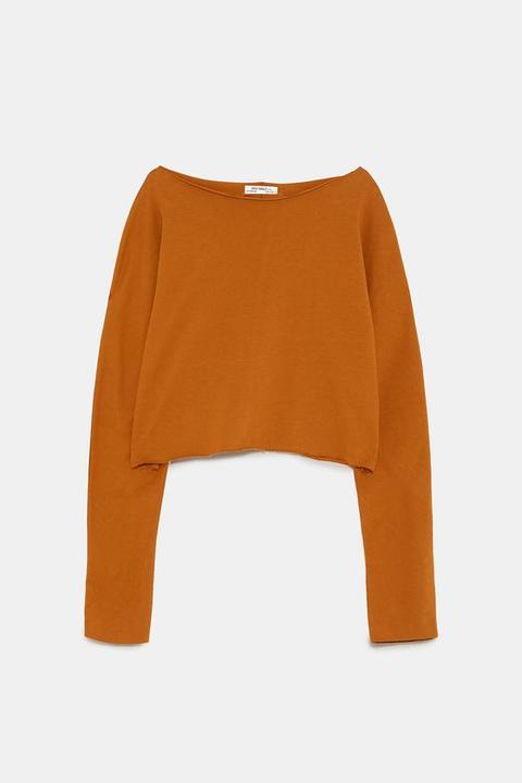 Cropped-sweatshirt Mit Langen Ärmeln