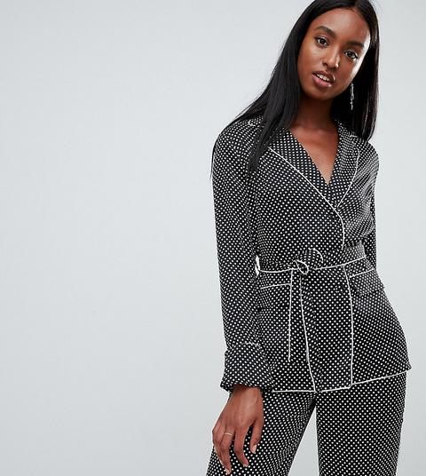 Missguided Tall Mini Polka Dot Belted Pj Top