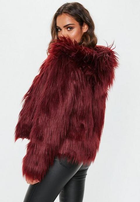 burgundy shaggy coat