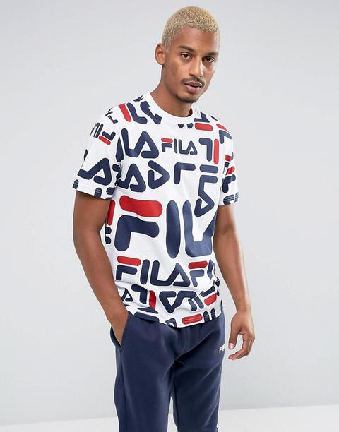 Camiseta Blanca Con Estampado Del Logo De Fila