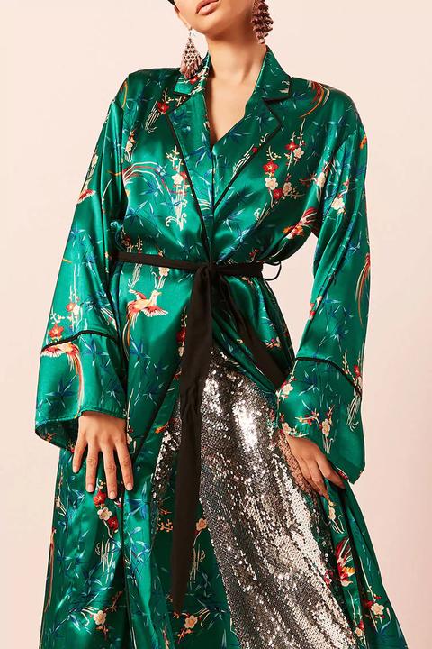 Kimono In Raso A Fiori