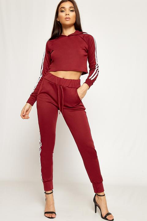 Sierra Contrast Striped Cropped Tracksuit Set from Wear All on 21 Buttons