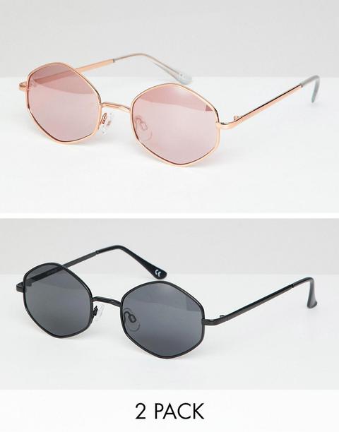 Pack De 2 Gafas De Sol Hexagonales De Asos Design-multicolor