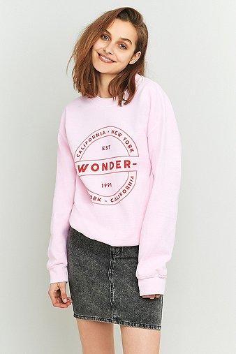 Light Before Dark Wonder Crew Neck Pink Sweatshirt - Womens L