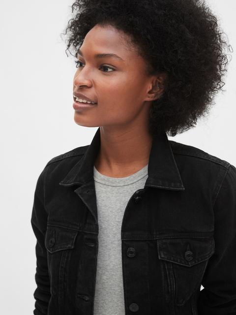 gap black denim jacket