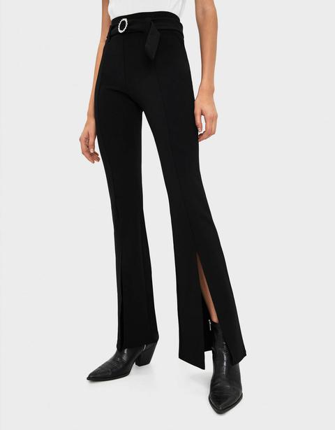 Pantalon Évasé À Ceinture