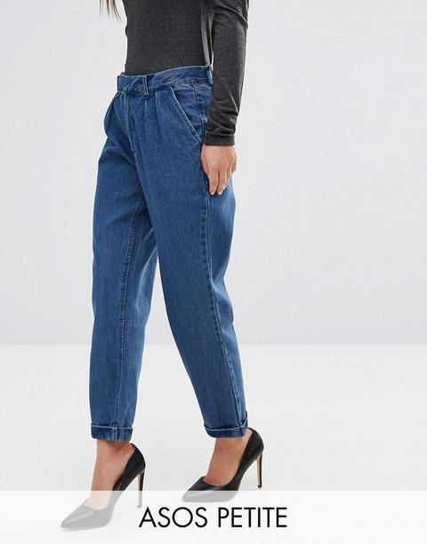 Asos Petite Denim - Chino Indi Jeans Stone Wash Scuro - Blu