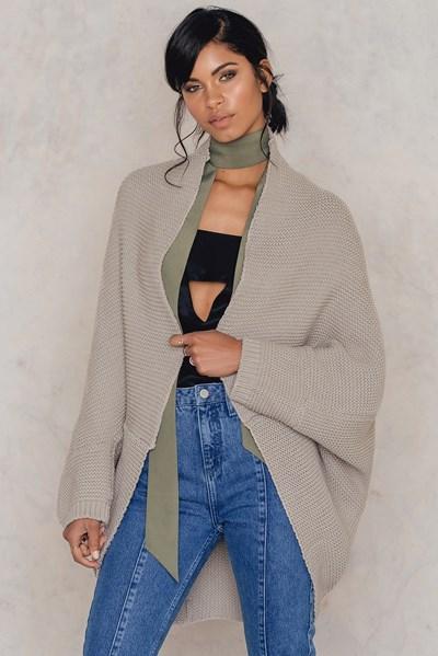 Farina For Na-kd The Chunky Knit Cardi - Grey