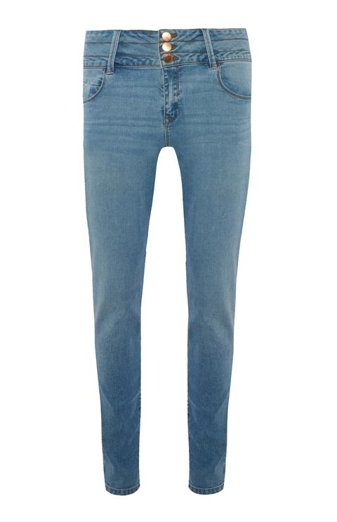 High Waist Blue Wash Skinny Jean