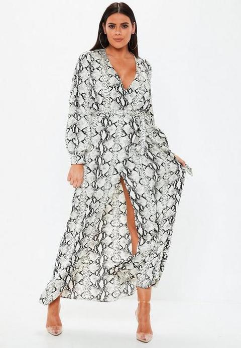 Maxi dress snake top print