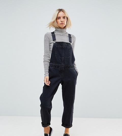 Peto Vaquero En Negro Desgastado De Asos Design Petite