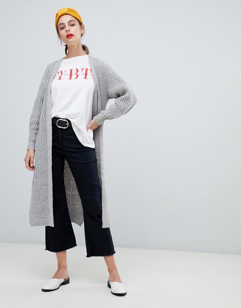 asos long grey cardigan