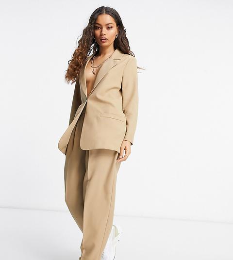 Asos Design Petite Mansy Suit Blazer In Mocha-brown