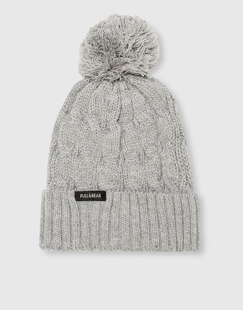 Gorro Punto Ochos Con Pompón