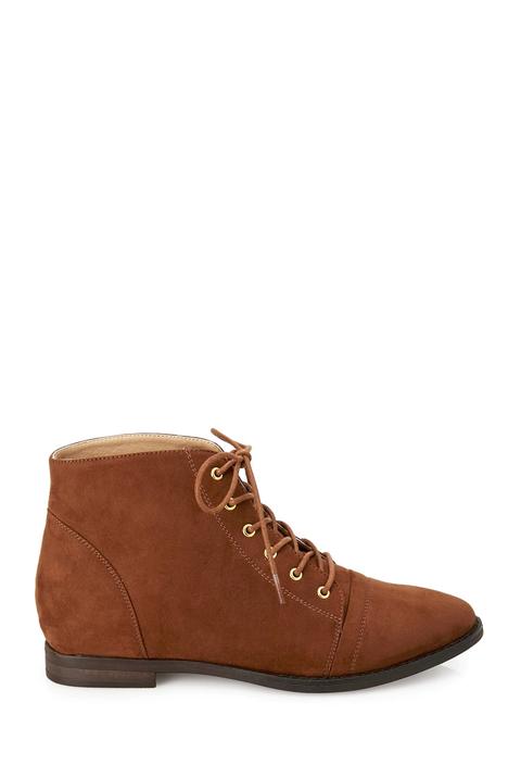 Faux Suede Lace-up Booties