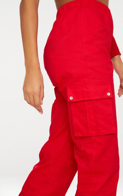 red cargo trousers