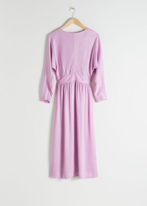 Long Sleeve Satin Midi Dress