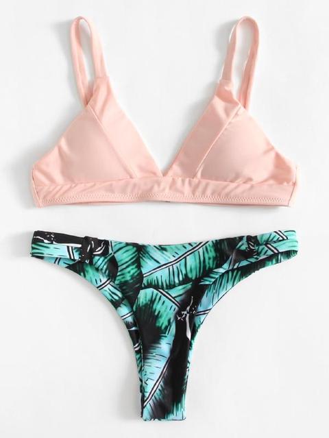 Tropical Print Bikini Set