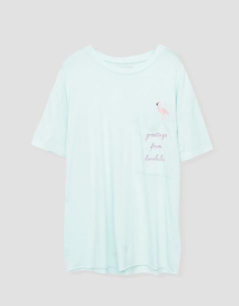 Camiseta Oversize Bordado Flamenco