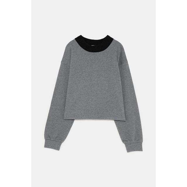 zara cropped sweatshirt