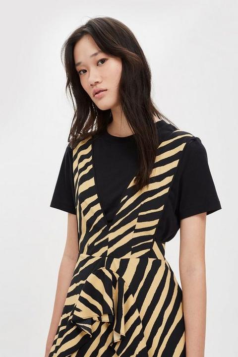 topshop pinafore dress zebra